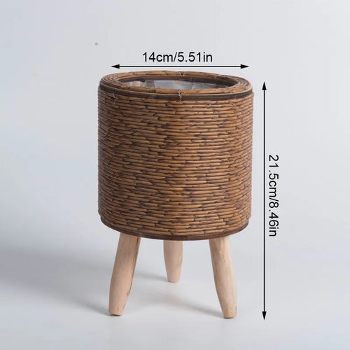 Nordic Flower Shelf Imitation Rattan Flower Pot Woven Flower Basket