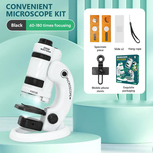 Kid Science Experiment Pocket Microscope Toy Kit 60-120x Educational
