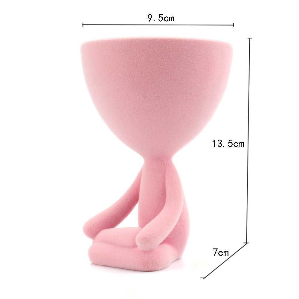Meditation figurine pink storage abstract ornaments desktop jewelry storage key tray home ornaments