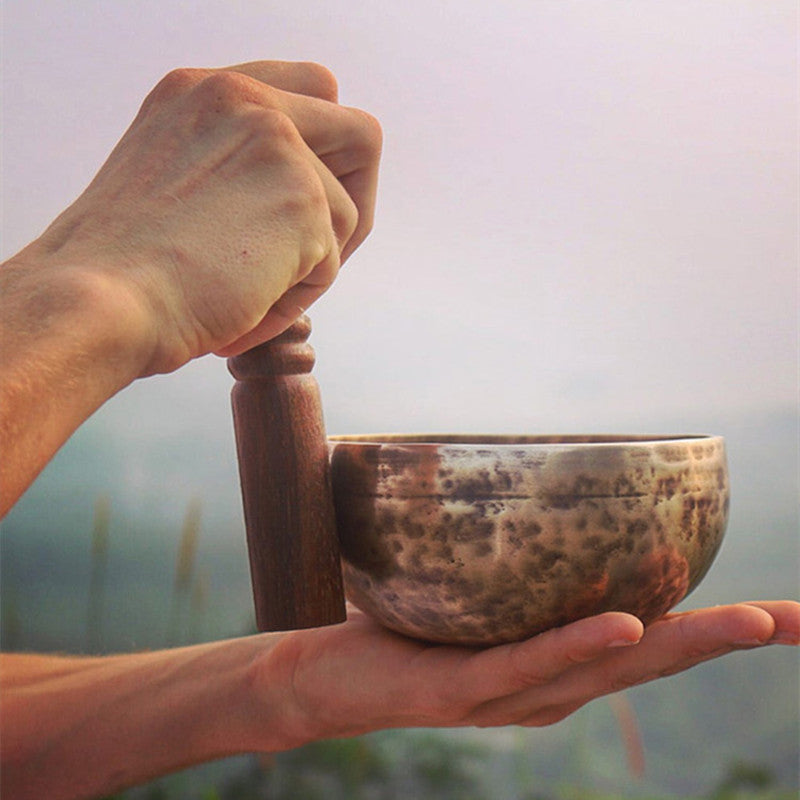 Boer Handmade Foyin Bowl Yoga Meditation Bronze Chime Foyin Bowl Tibetan Songbowl Singing Bowl