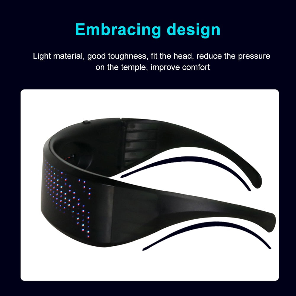 Led Luminous Glasses Futuristic Electronic Visor Glasses Light Up