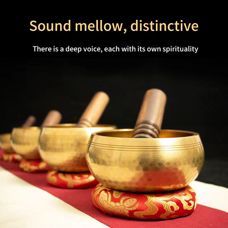 Boer Handmade Foyin Bowl Yoga Meditation Bronze Chime Foyin Bowl Tibetan Songbowl Singing Bowl