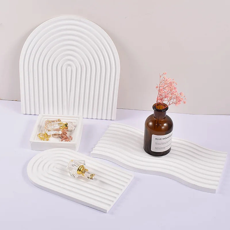U Shape Tray Silicone Mold for DIY Concrete Gypsum Cement Coaster