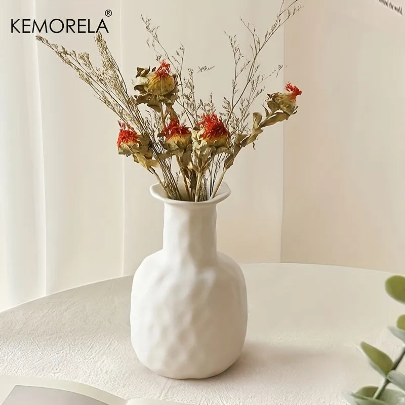 Nordic Ceramic Vase Circular Hollow Donuts Flower Pot Home Living Room