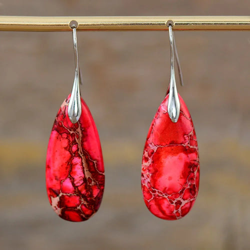 Luxury Earrings for Women Bohemian Emperor Stone Droplet Pendant
