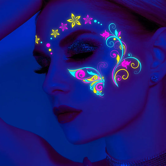 Nightclub Fluorescent Face Sticker Party Butterfly Tattoo Sticker