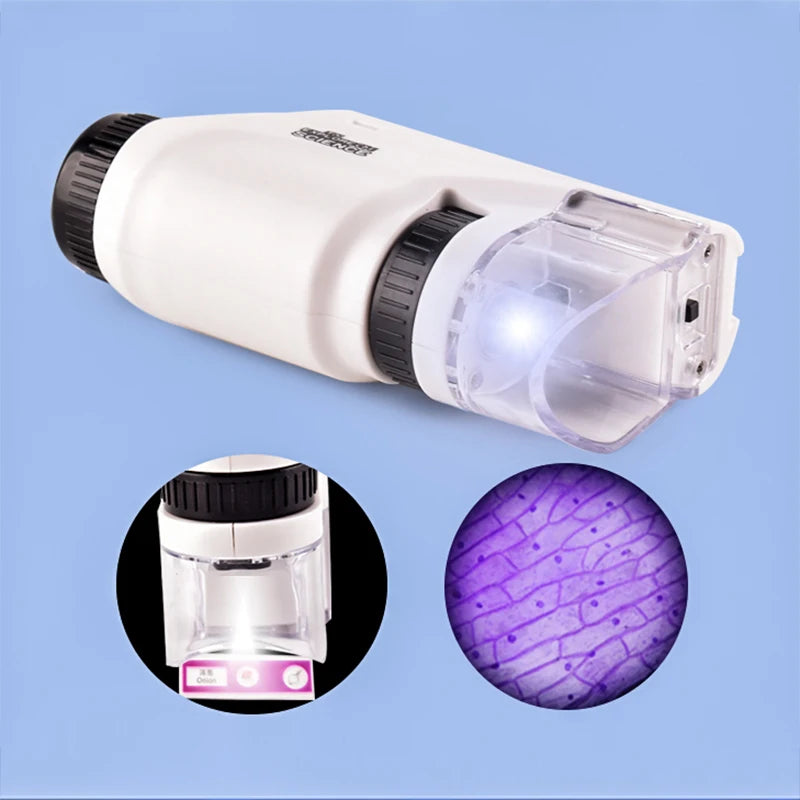 Handheld Electron Microscope Kit Lab LED Light 60X-120X STEM Home