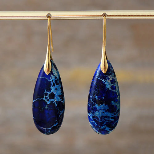 Luxury Earrings for Women Bohemian Emperor Stone Droplet Pendant