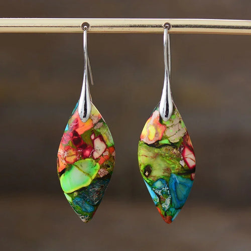 Luxury Earrings for Women Bohemian Emperor Stone Droplet Pendant