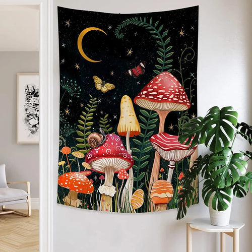 Amanite Mushroom Tapestry Divination Psychic Wall Hanging Hippie Boho