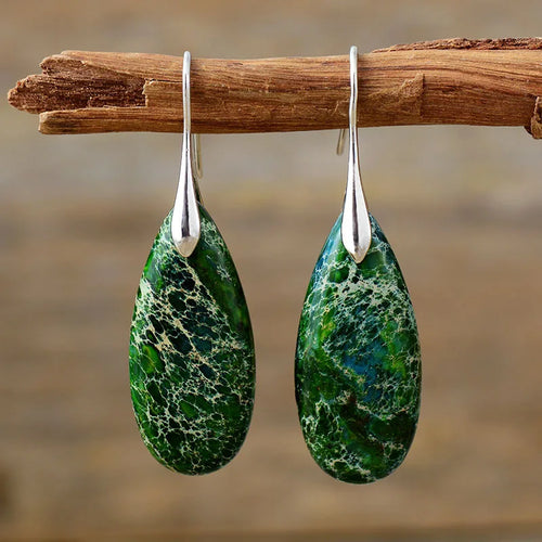 Luxury Earrings for Women Bohemian Emperor Stone Droplet Pendant