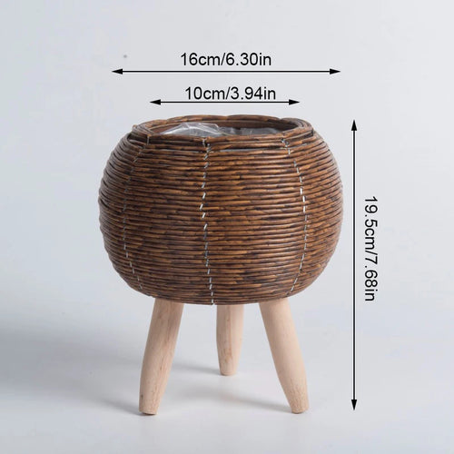 Nordic Flower Shelf Imitation Rattan Flower Pot Woven Flower Basket