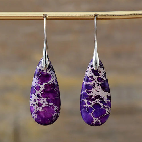 Luxury Earrings for Women Bohemian Emperor Stone Droplet Pendant