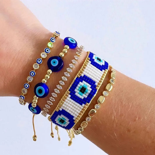 YASTYT Summer Bracelets Evil Eye Beaded Bracelets for Girls Miyuki