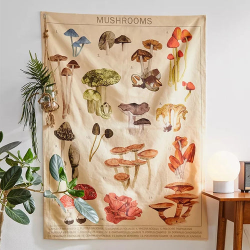 Amanite Mushroom Tapestry Divination Psychic Wall Hanging Hippie Boho