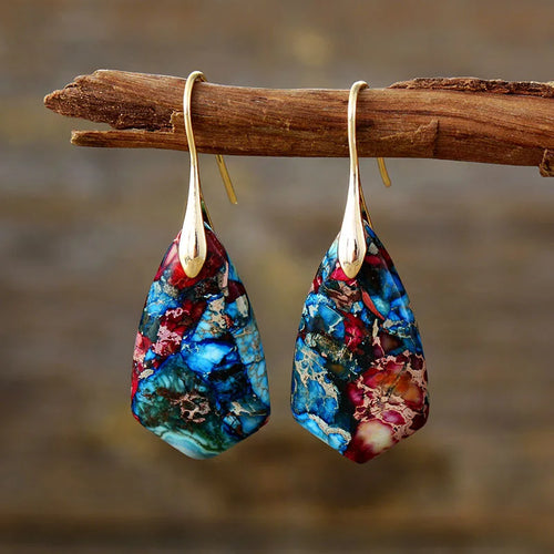 Luxury Earrings for Women Bohemian Emperor Stone Droplet Pendant