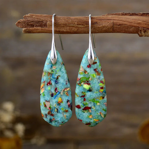 Luxury Earrings for Women Bohemian Emperor Stone Droplet Pendant