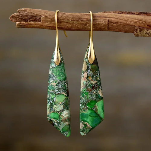 Luxury Earrings for Women Bohemian Emperor Stone Droplet Pendant