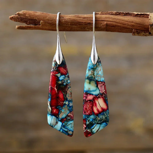 Luxury Earrings for Women Bohemian Emperor Stone Droplet Pendant