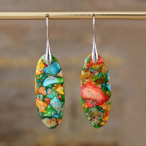 Luxury Earrings for Women Bohemian Emperor Stone Droplet Pendant
