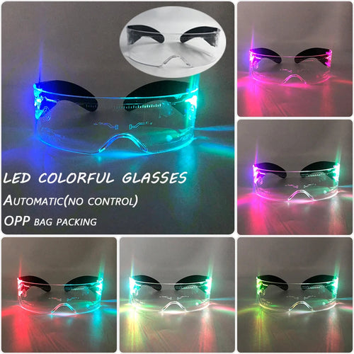 LED Luminous Colorful Cyberpunk Glasses Cheer Christmas Bar DJ music