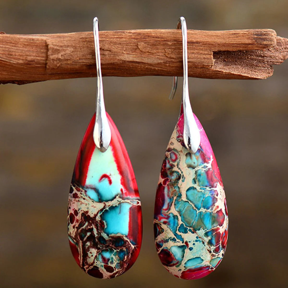 Luxury Earrings for Women Bohemian Emperor Stone Droplet Pendant