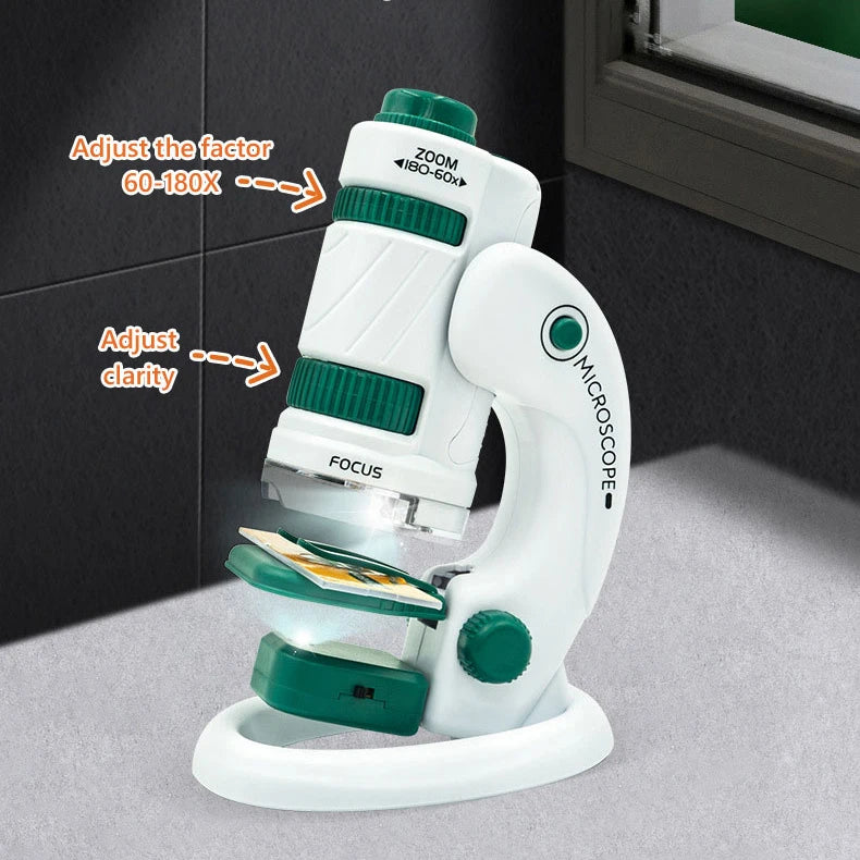 Kid Science Experiment Pocket Microscope Toy Kit 60-120x Educational