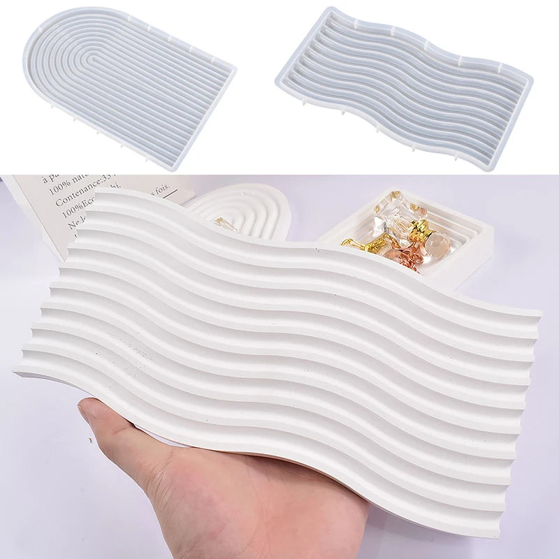 U Shape Tray Silicone Mold for DIY Concrete Gypsum Cement Coaster