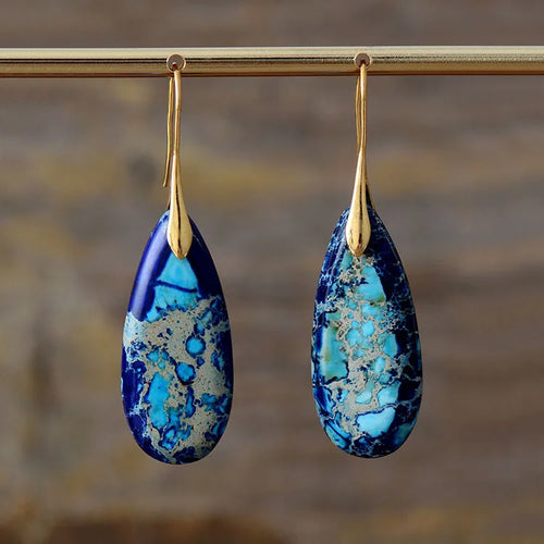 Luxury Earrings for Women Bohemian Emperor Stone Droplet Pendant
