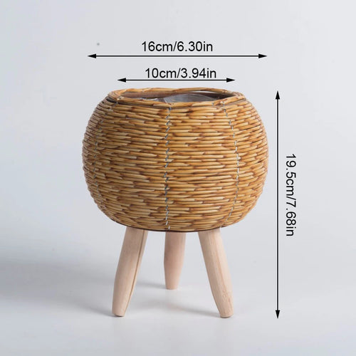 Nordic Flower Shelf Imitation Rattan Flower Pot Woven Flower Basket