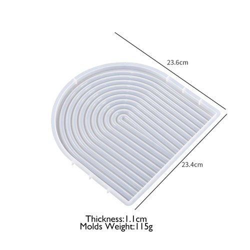 U Shape Tray Silicone Mold for DIY Concrete Gypsum Cement Coaster