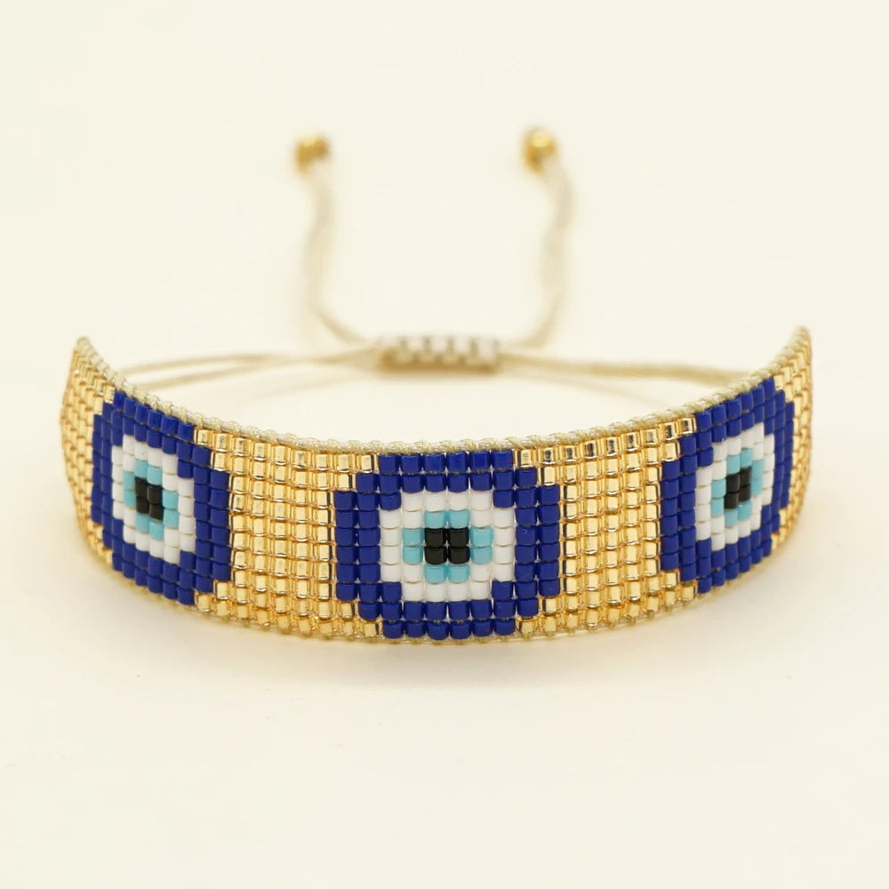 YASTYT Summer Bracelets Evil Eye Beaded Bracelets for Girls Miyuki