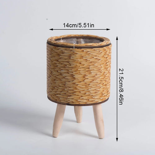 Nordic Flower Shelf Imitation Rattan Flower Pot Woven Flower Basket