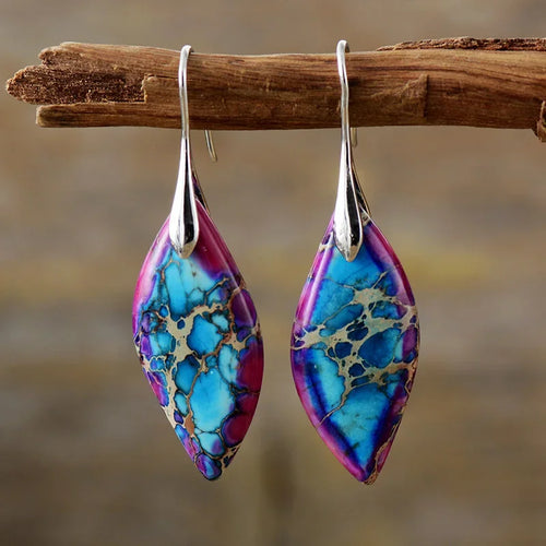Luxury Earrings for Women Bohemian Emperor Stone Droplet Pendant
