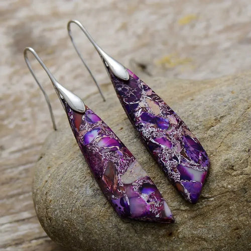 Luxury Earrings for Women Bohemian Emperor Stone Droplet Pendant