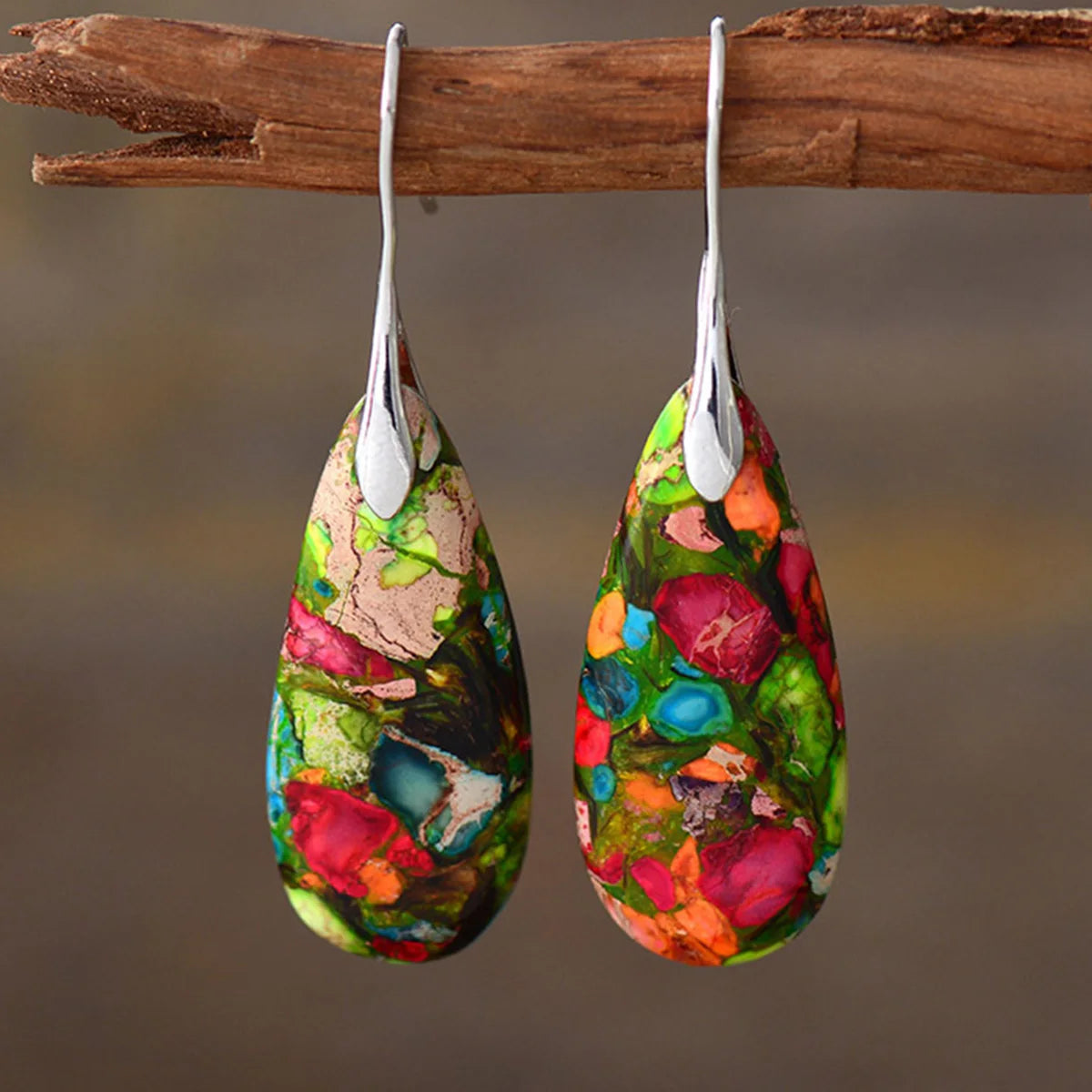 Luxury Earrings for Women Bohemian Emperor Stone Droplet Pendant