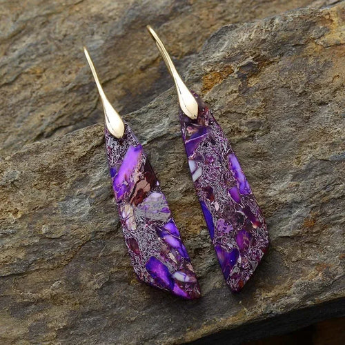 Luxury Earrings for Women Bohemian Emperor Stone Droplet Pendant