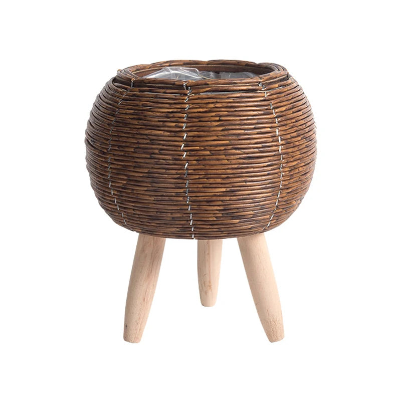 Nordic Flower Shelf Imitation Rattan Flower Pot Woven Flower Basket