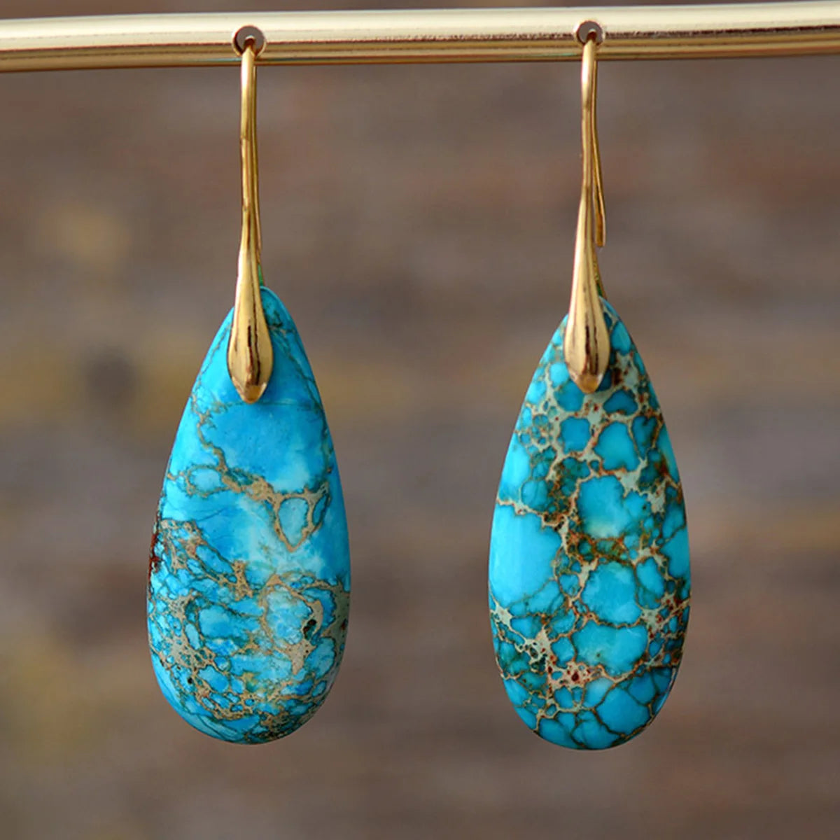 Luxury Earrings for Women Bohemian Emperor Stone Droplet Pendant