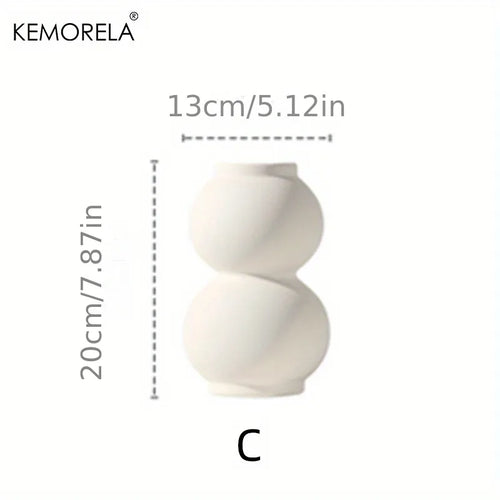 Nordic Ceramic Vase Circular Hollow Donuts Flower Pot Home Living Room