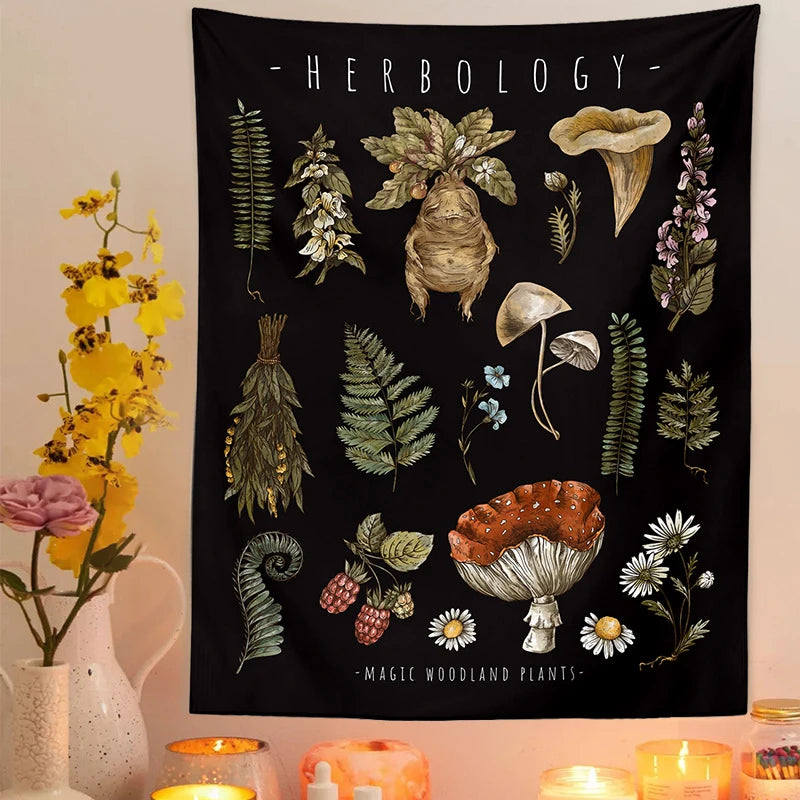 Amanite Mushroom Tapestry Divination Psychic Wall Hanging Hippie Boho