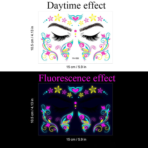 Nightclub Fluorescent Face Sticker Party Butterfly Tattoo Sticker