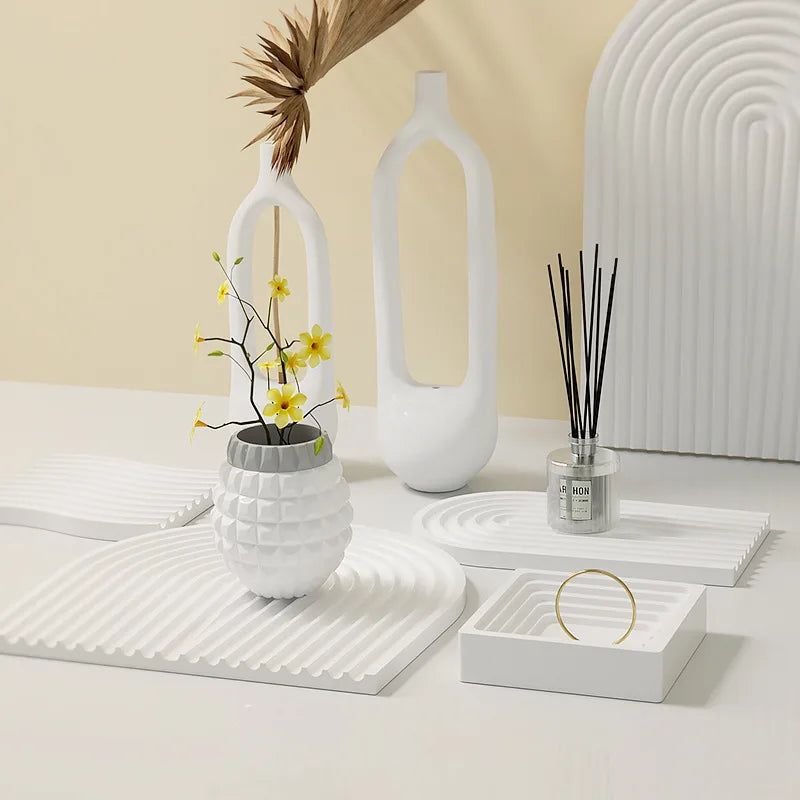 U Shape Tray Silicone Mold for DIY Concrete Gypsum Cement Coaster