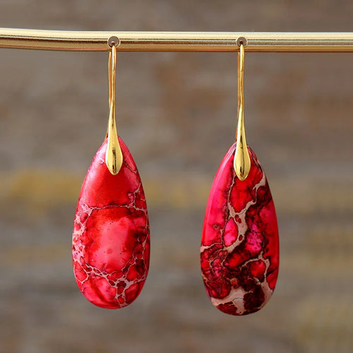 Luxury Earrings for Women Bohemian Emperor Stone Droplet Pendant