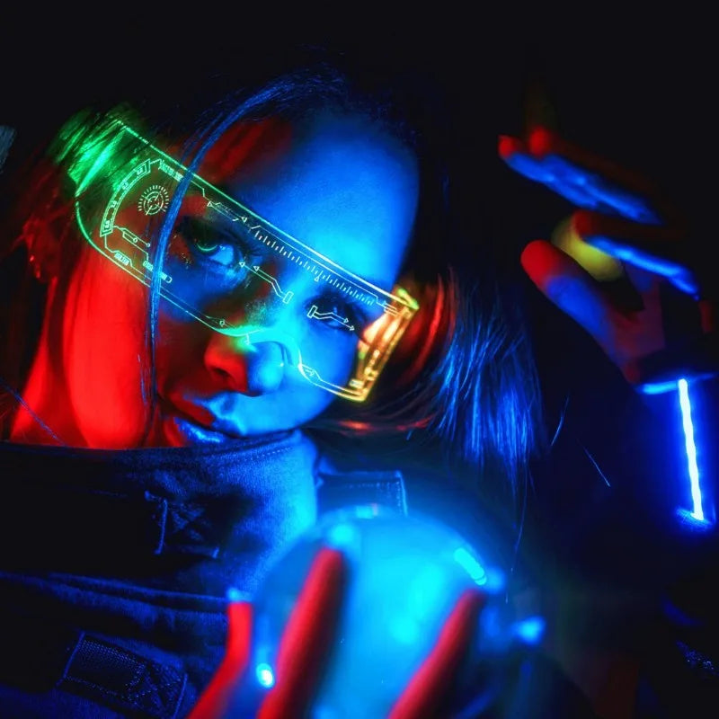 LED Luminous Glasses - Colorful Neon Glow - Perfect for Music Bars,