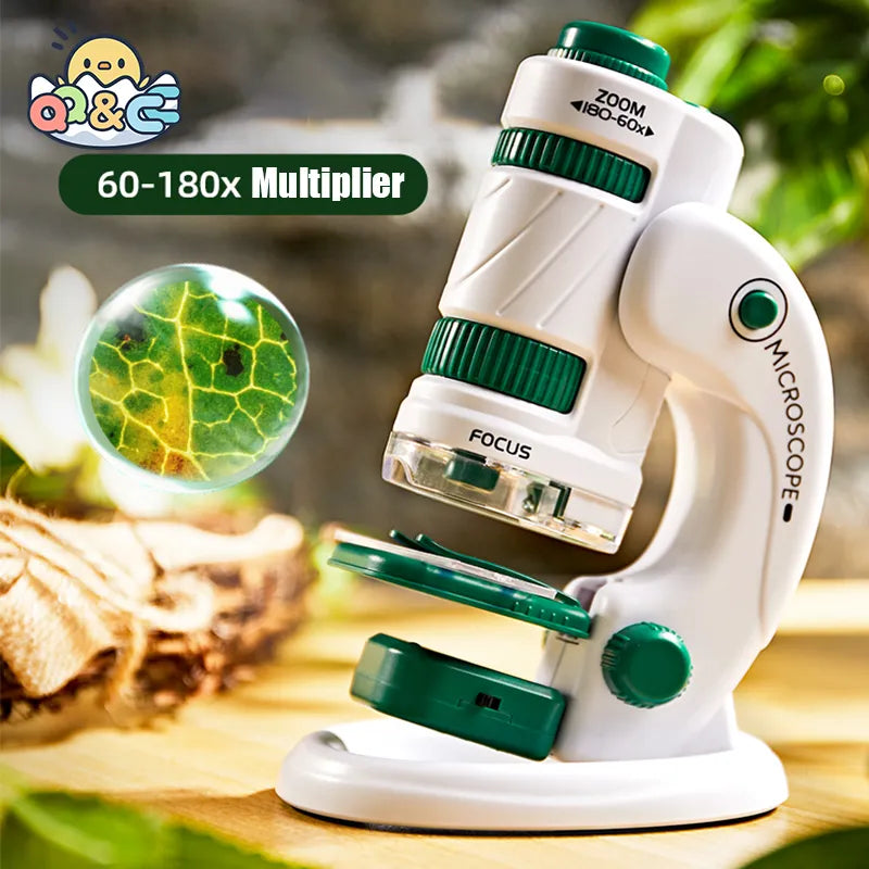Kid Science Experiment Pocket Microscope Toy Kit 60-120x Educational
