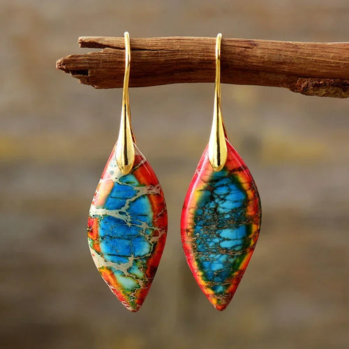 Luxury Earrings for Women Bohemian Emperor Stone Droplet Pendant