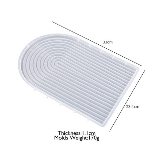 U Shape Tray Silicone Mold for DIY Concrete Gypsum Cement Coaster