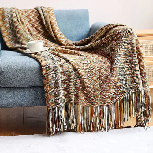 Boho Bed Plaid Blanket Geometry Aztec Baja Blankets Ethnic Sofa Cover