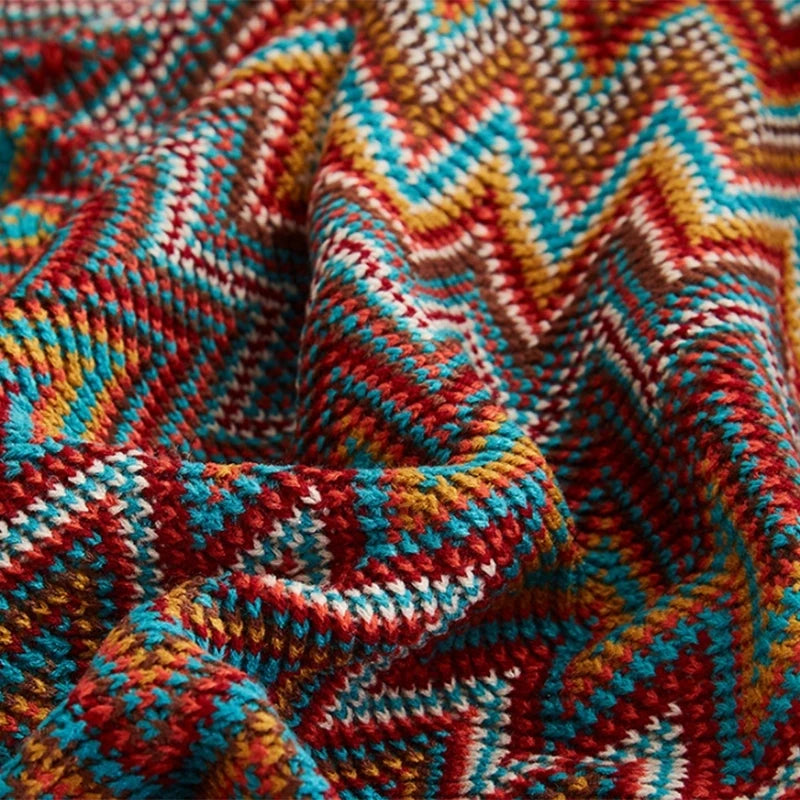 Boho Bed Plaid Blanket Geometry Aztec Baja Blankets Ethnic Sofa Cover